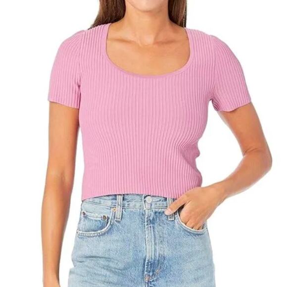 Madewell Ottoman Rib Crop Top Shaded Pink NEW - Picture 6 of 6